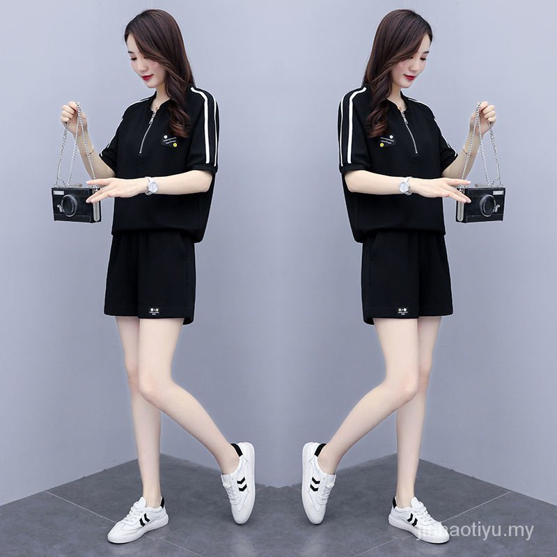 Bộ Đồ Thể Thao Hai Món Dáng Rộng Chống Lão Hóa Phong Cách Phương Tây Thời Trang Mùa Hè Cho Nữ 2021 | BigBuy360 - bigbuy360.vn