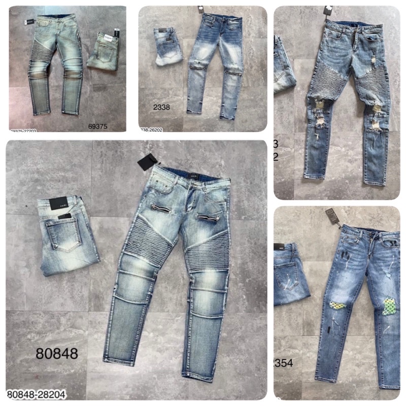 Quần jeans nam mix khoá cao cấp_Quần Amiri nam mix khoá hot hit