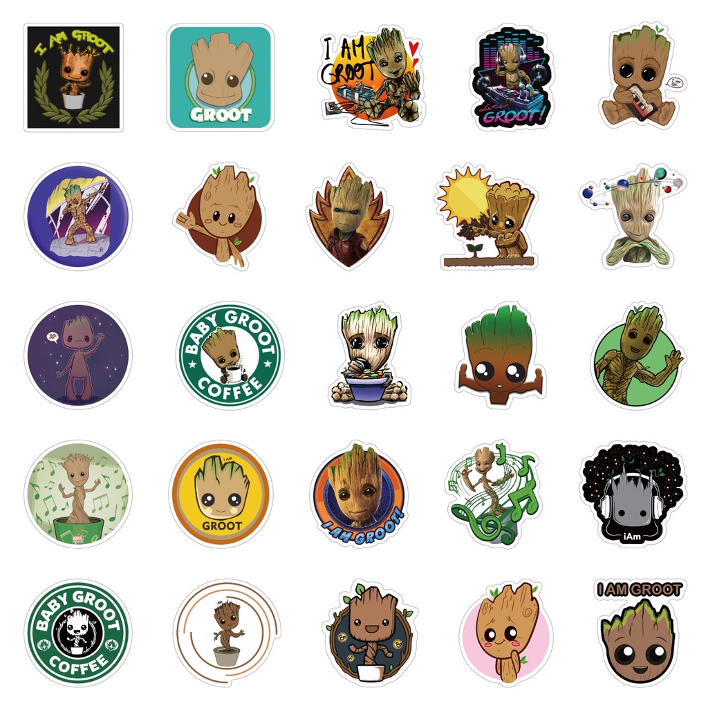 Bộ 50/25/10 Sticker Dán Chống Thấm Nước Hình Guardians of The Galaxy