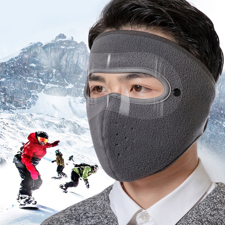 Khẩu Trang Ninja lót nỉ 2 lớp Bịt Kín Mặt kèm kính chắn gió mưa bụi dịch