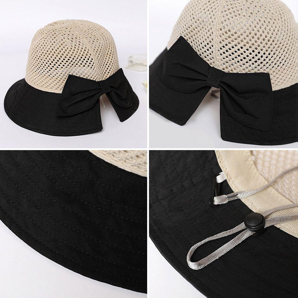 1 Nón Tai Bèo Dệt Kim Vành Rộng Có Thể Gấp Gọn Tiện Dụng Mang Theo Du Lịch / Biển