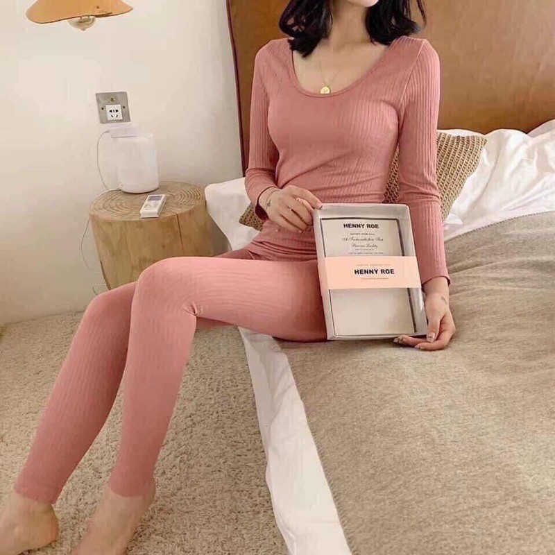 bộ giữ nhiệt len tăm siêu co dãn
