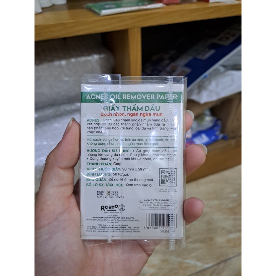 Giấy thấm dầu Acnes Mentholatum