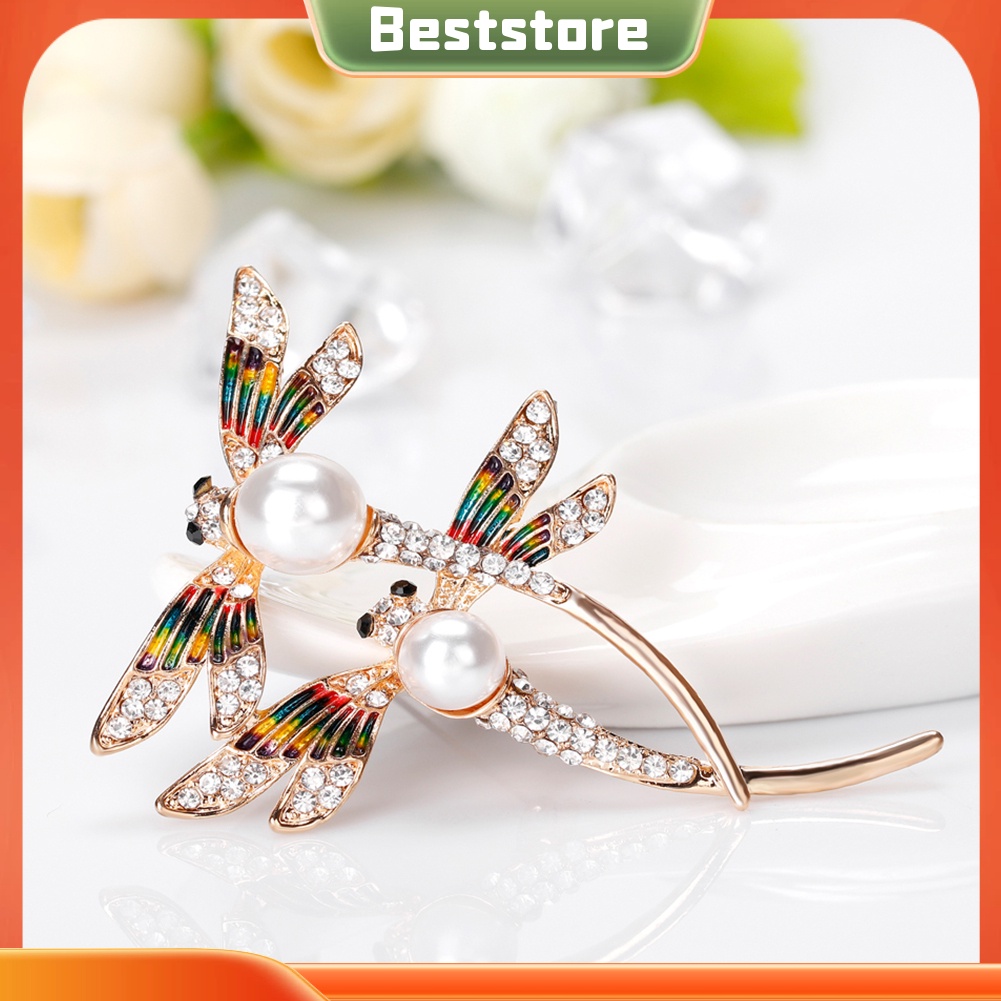 Ghim cài áo hình con chuồn chuồn đính đá thời trang