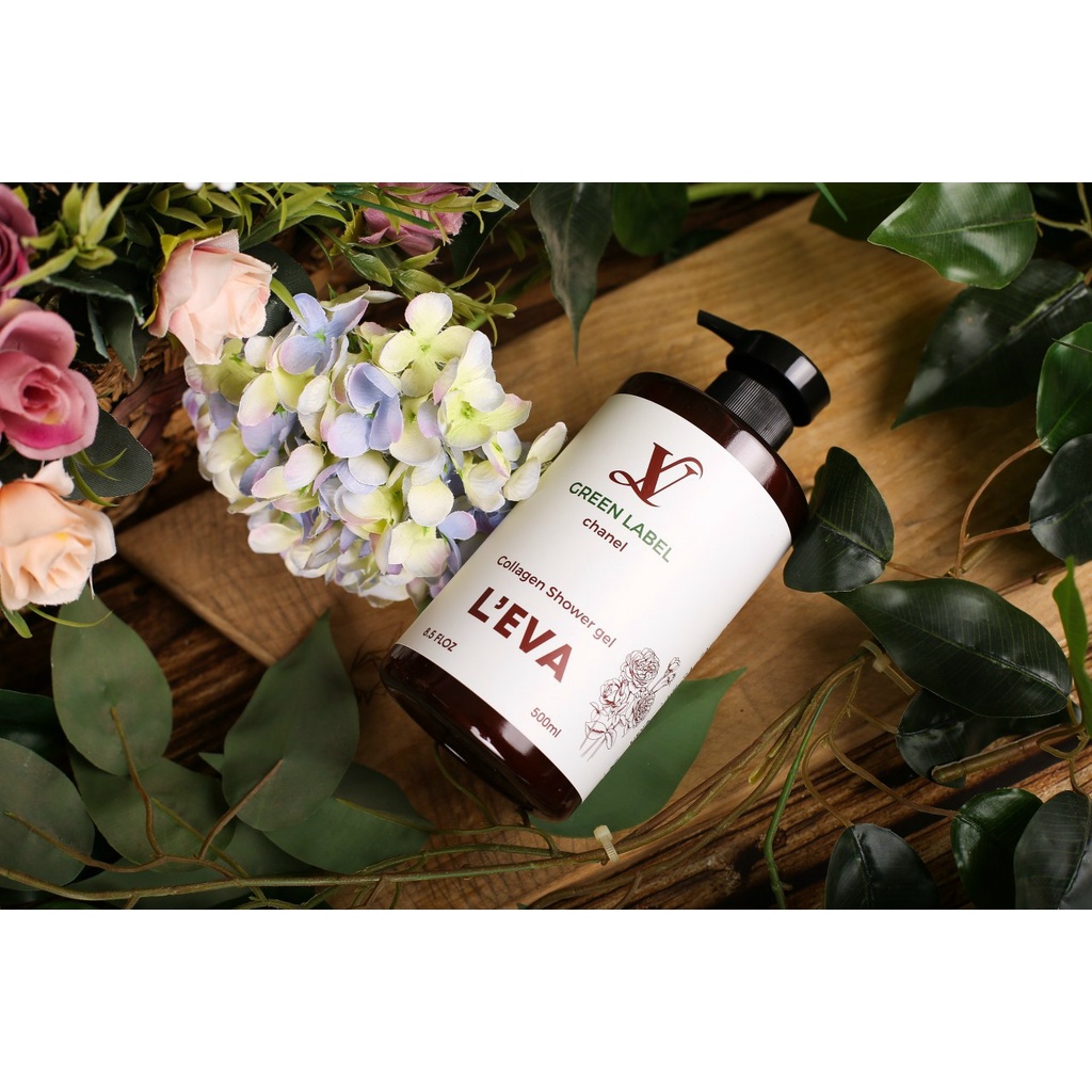 Sữa tắm Collagen LEVA GREEN LABEL dưỡng da cấp ẩm vượt trội, hương nước hoa Pháp sang trọng 500ml | BigBuy360 - bigbuy360.vn