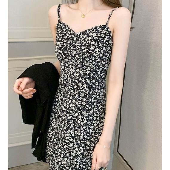 Set Đầm Hai Dây Và Áo Khoác Cardigan Họa Tiết Hoa Nhẹ Nhàng Thời Trang Mùa Hè Hàng Mới 2022 Dành Cho Bạn Nữ