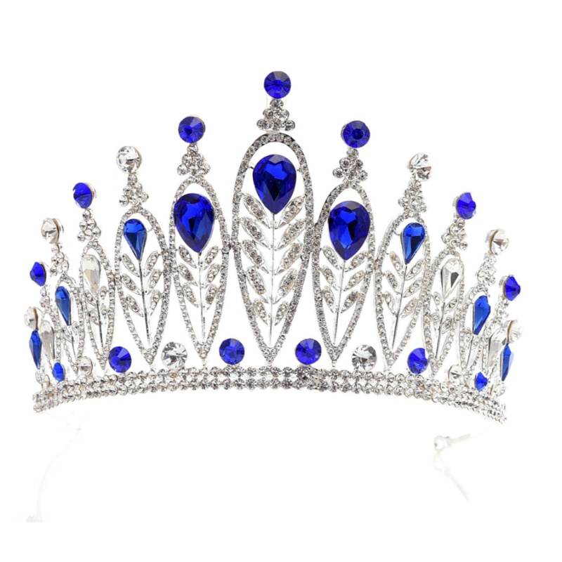 Vương Miện Đính Đá Hình Giọt Nước Sang Trọng Cho Cô Dâu