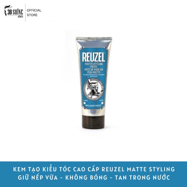 Kem tạo kiểu tóc Reuzel Matte Styling Paste GIỮ NẾP VỪA - KHÔNG BÓNG - TAN TRONG NƯỚC 100ml