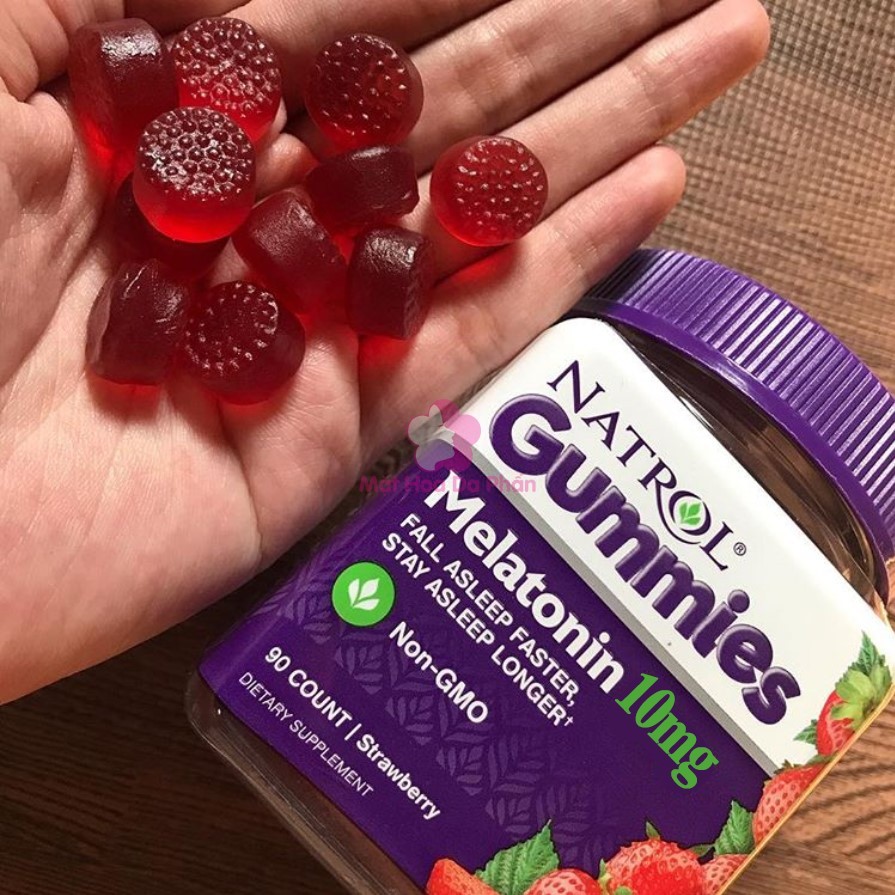 Gummies hỗ trợ ngủ ngon Natrol Melatonin 5mg 60 viên - Kẹo Dâu hỗ trợ ngủ ngon ( MỚI )