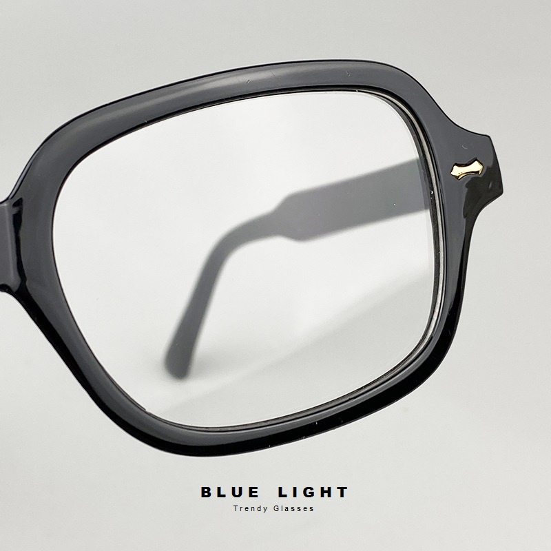 Gọng Kính Cận, Kính Giả Cận Nam Nữ Mắt Vuông Bo Tròn Gọng Nhựa Cứng Cáp - BLUE LIGHT