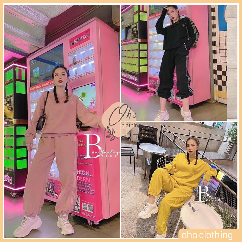 Set Thể Thao Nữ Chất Nhung Tăm Dày Dặn, Set Bộ Nữ Thu Đông OHO CLOTHING