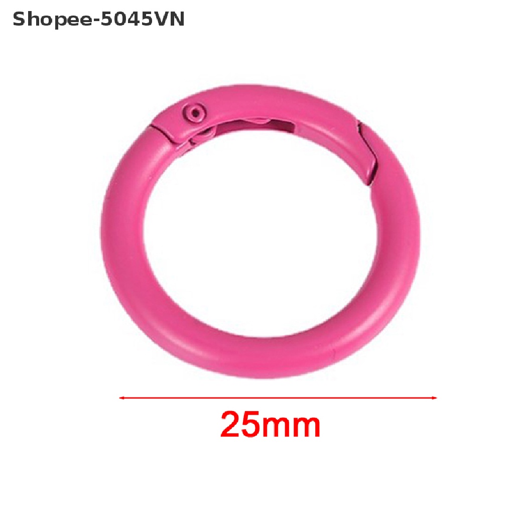 [rain] Set 10 Móc Khóa Carabiner Tròn Bằng Kim Loại Dạng Mở