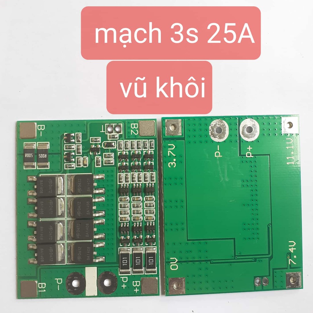  Mạch 3S 12.6V - 25A, Sạc Cân Bằng Và Bảo Vệ Cell Pin Li-Ion 3S 12v