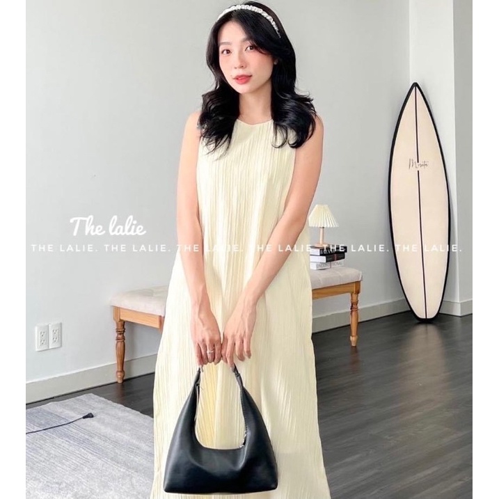 Váy xuông thun gân Lalie sát nách váy xuông gân tăm 2 lớp mềm mịn đi chơi đi biển