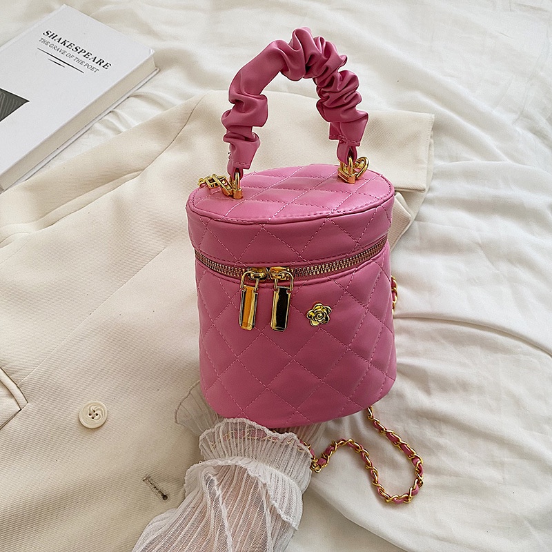 Túi Đeo Chéo Thêu Họa Tiết Kẻ Ô Phối Dây Xích Thời Trang Mùa Hè Mới 2022 Cho Nữ