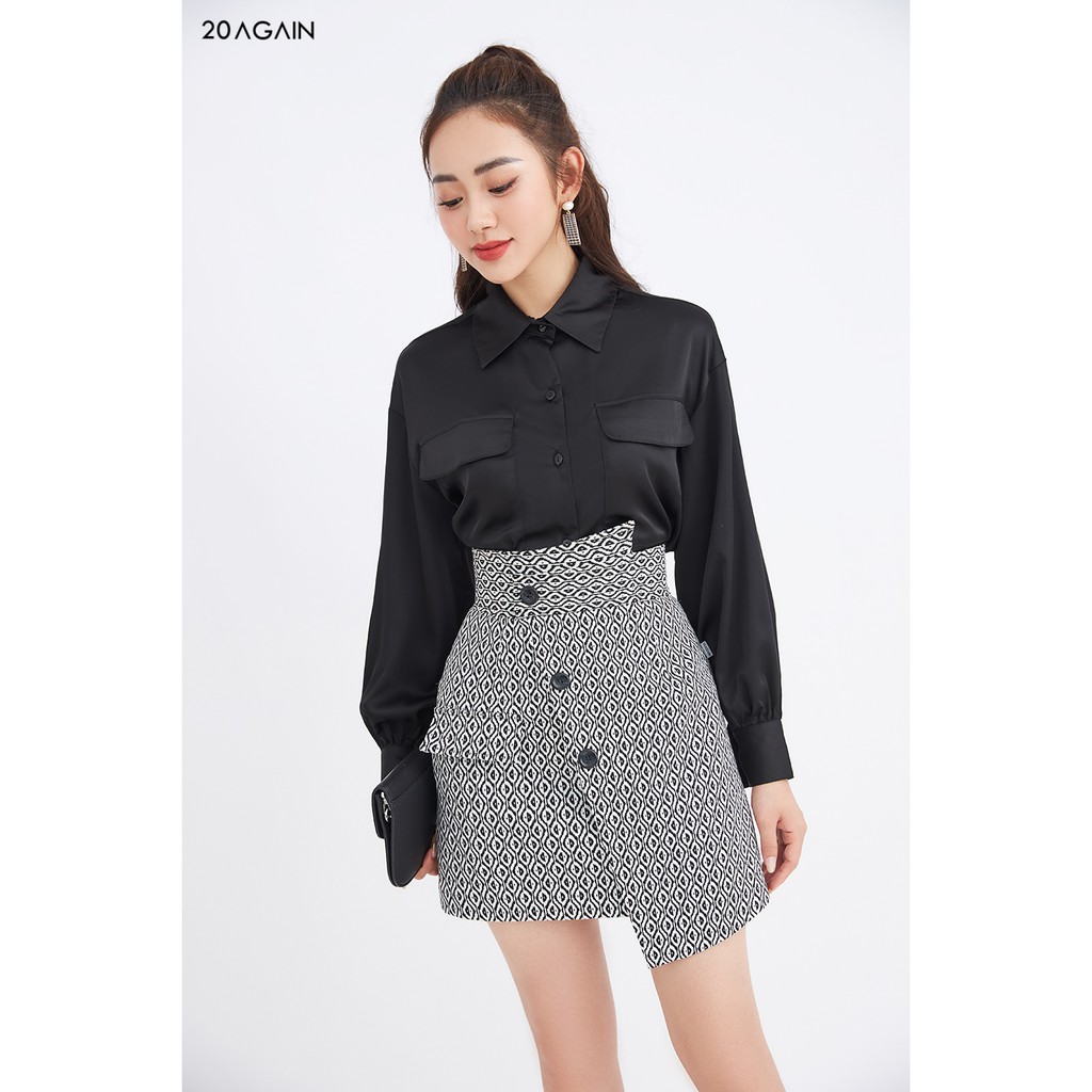 Áo sơ mi hai túi ngực chất lụa cao cấp 20AGAIN ASA1686