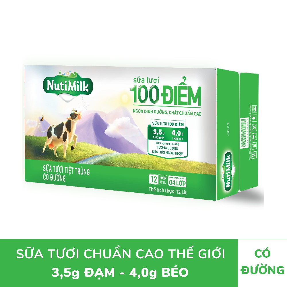 Sữa Nutifood NutiMilk ST tiệt trùng Có Đường H1L /hộp