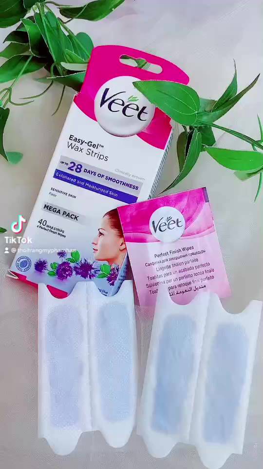 MIẾNG TẨY LÔNG MẶT VEET SENSITIVE FACE WAX STRIPS (1 MIẾNG)  2 dải | BigBuy360 - bigbuy360.vn