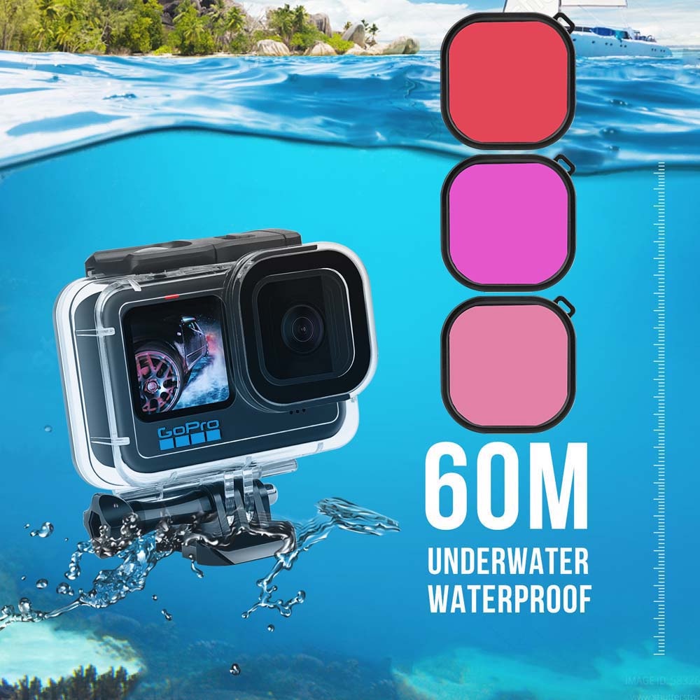 Vỏ Bảo Vệ Chống Thấm Nước 60m Cho gopro hero 12 11 10 9