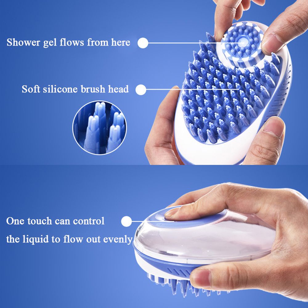 Bàn Chải Silicon Mềm Mát Xa Tắm Cho Thú Cưng Nhiều Màu Sắc