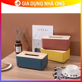 [SIÊU RẺ] Hộp đựng giấy ăn nắp gỗ sang trọng