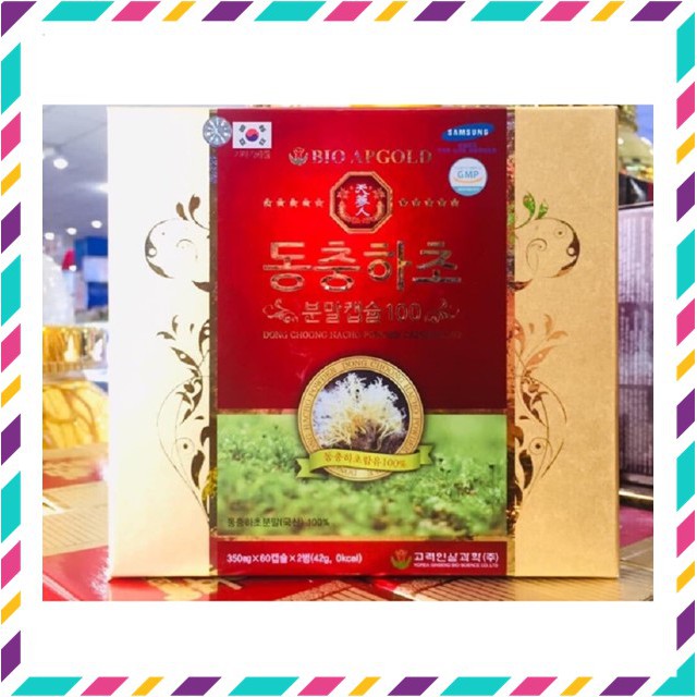 [ Chính Hãng ] Viên Đông Trùng Hạ Thảo Bio APGold Hàn Quốc, Hộp 2 Lọ * 60 Viên, Giúp Bồi Bổ Nâng Cao Sức Khỏe Toàn Diện