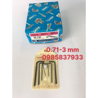Bộ lục giác 7 chiếc mini 0.71-3 mm M-7M Eight Nhật chất lượng thế giới tại Máy cầm tay NTT bảo hành dài hạn