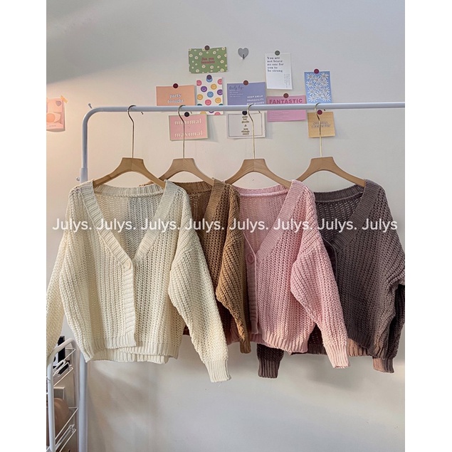 Áo cardigan len form ngắn 1 cúc (ảnh thật shop chụp kèm video)