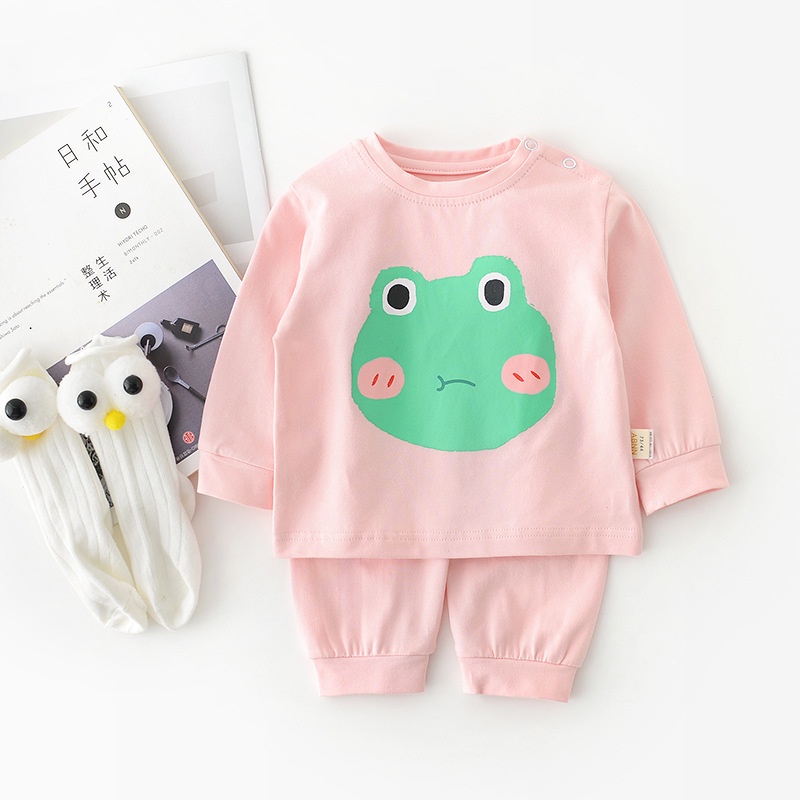 [8-20kg] Bộ dài tay cotton bé gái, đồ ngủ dài tay thu đông bé gái xuất hàn 2022