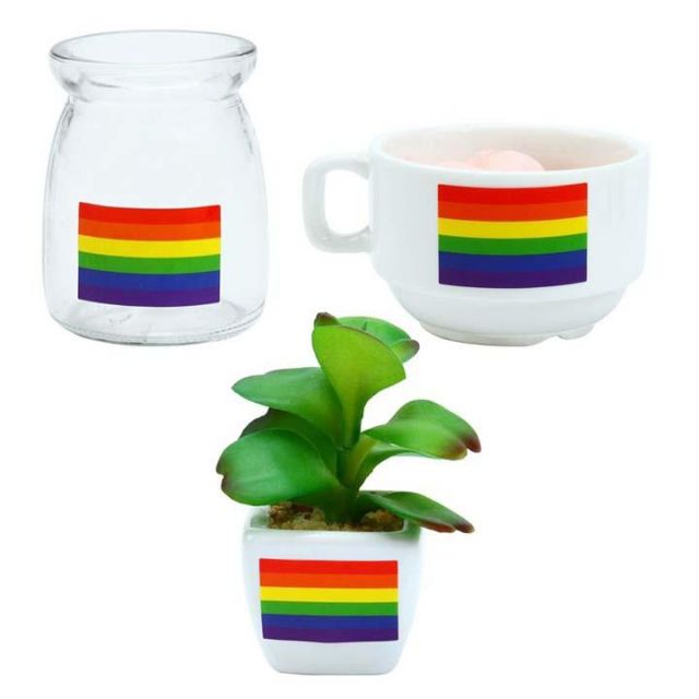 Sticker cờ LGBT lục sắc 3x5 cm