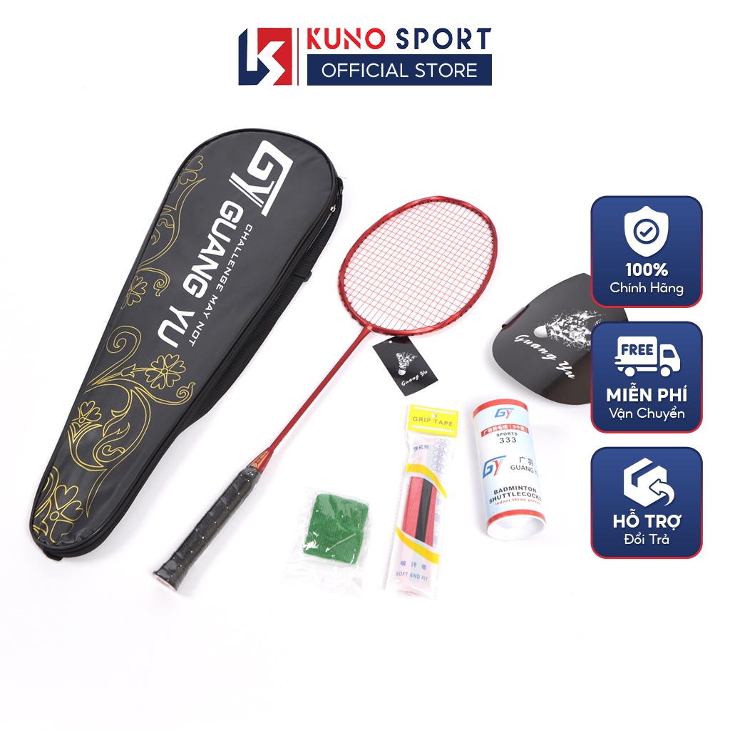 Vợt Cầu Lông 5U GUANG YU Khung Xoắn Carbon Lưới Đan Sẵn