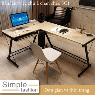 Bàn làm việc chữ L chân chéo SC1