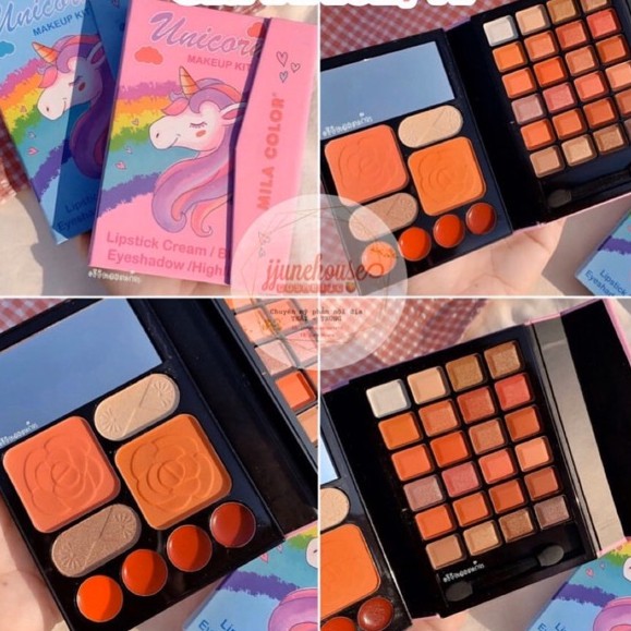 Bộ Trang Điểm 34 Ô Màu Đa Năng [Son Môi + Má Hồng + Phấn Mắt] MILA COLOR 56g