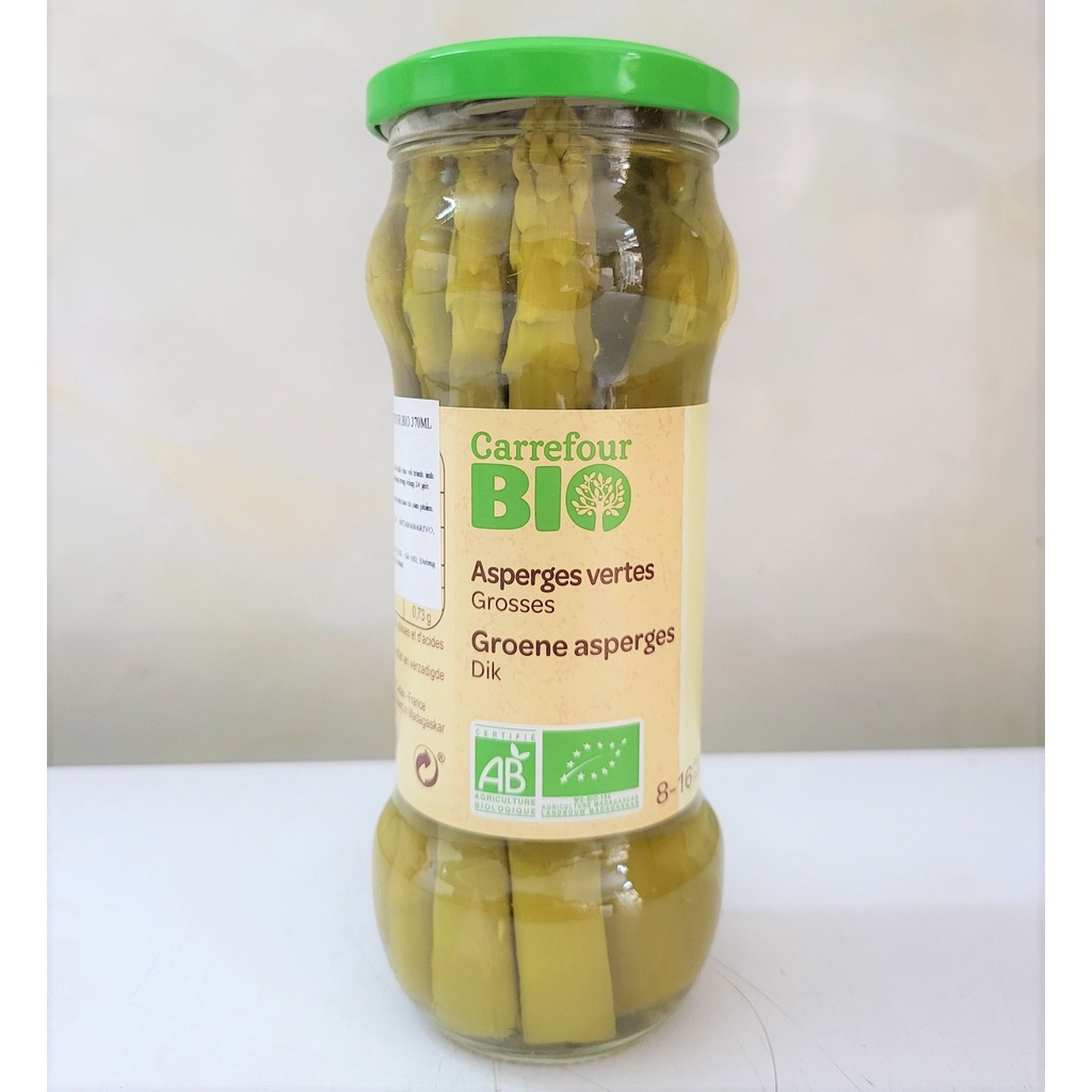 [Lọ 370ml] MĂNG TÂY XANH HỮU CƠ NGÂM NƯỚC MUỐI [Madagascar] CARREFOUR BIO Organic Green Asparagus In Brine (atp)