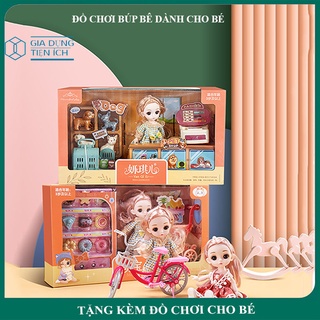 Đồ chơi búp bê, bộ đồ chơi búp bê công chúa xinh xắn dễ thương cho bé gái kèm nhiều phụ kiện, búp bê em bé