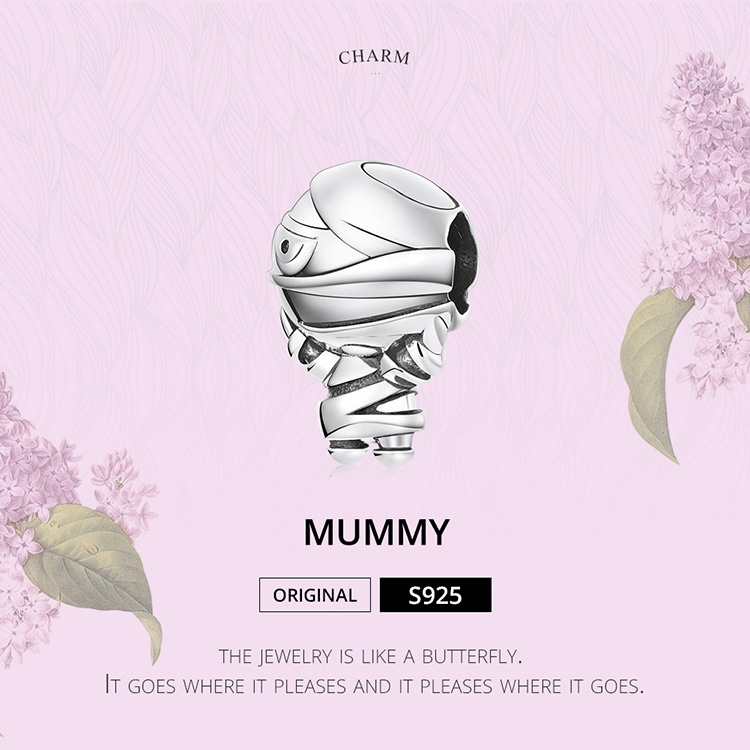 BAMOER Bông Tai  BạC 925 HìNh Xác Ướp SCC2070