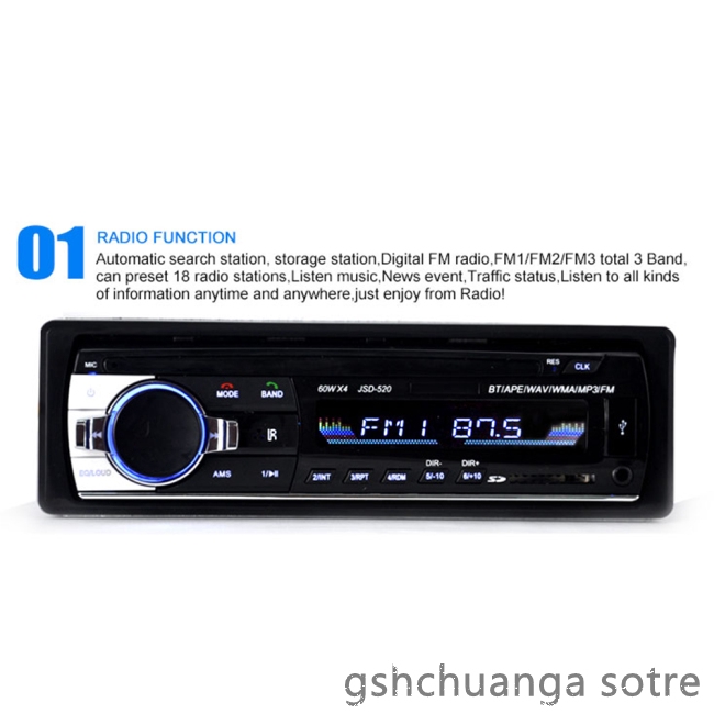 Máy Nghe Nhạc Mp3 Bluetooth 4x60w 12v Cho Xe Ô Tô