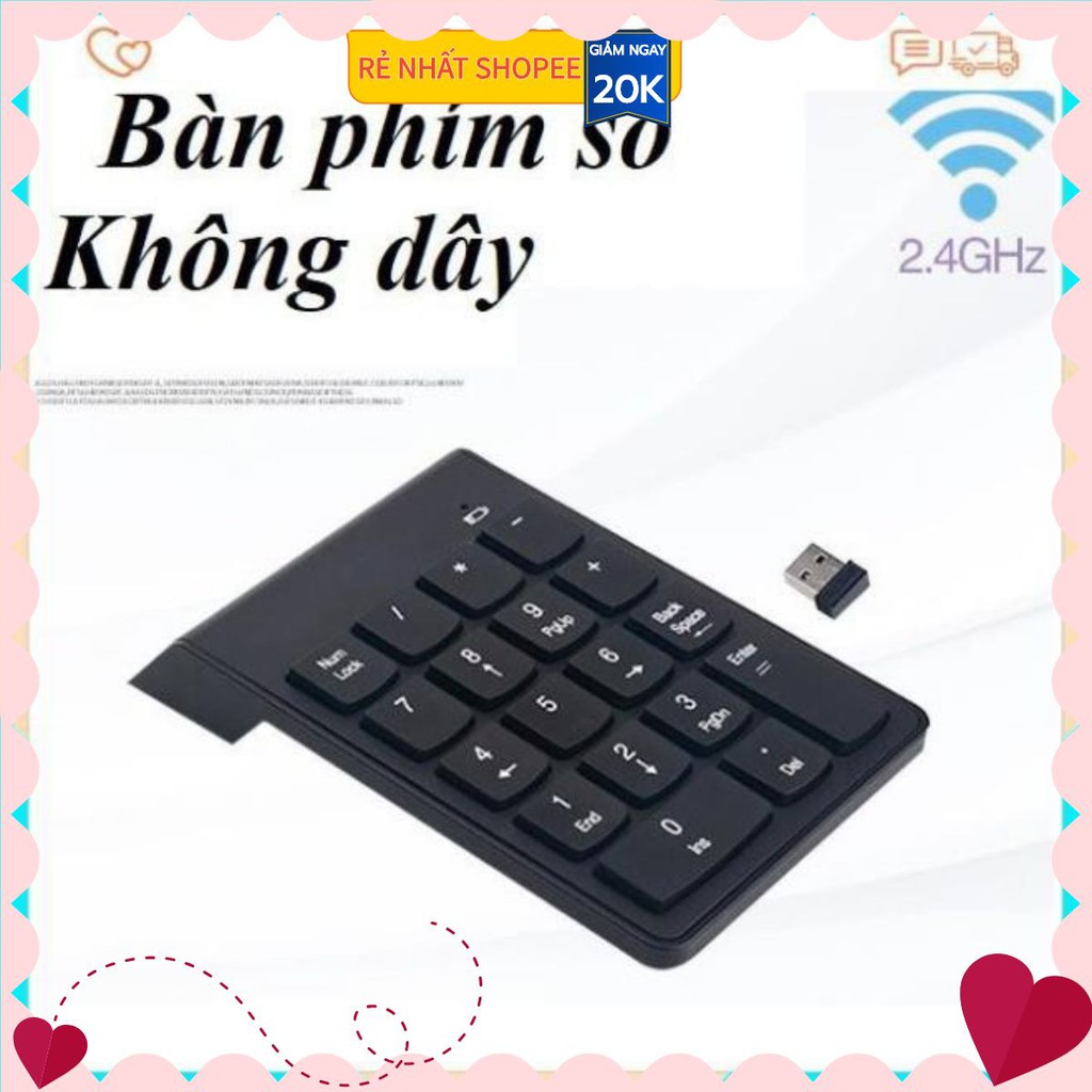 Bàn phím số rời K07 không dây Wireless 2.4 GHz cho Laptop Máy tính Numpad K07