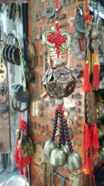 Chuông Gió Quả Cầu Đồng Xu Phong Thủy Hút Tài Lộc