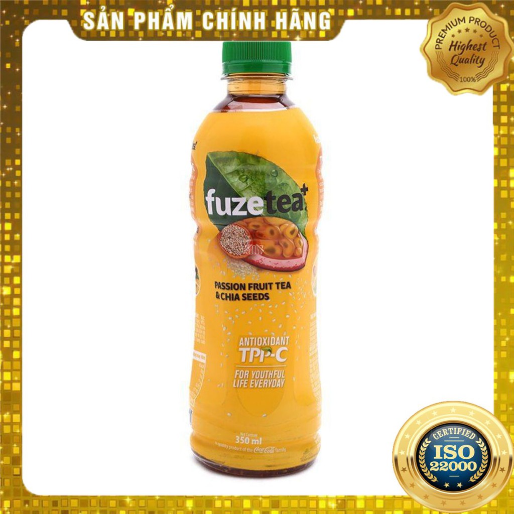 [ Yams Mart ] Combo 3 Trà Chanh Dây Và Hạt Chia Fuze Tea Plus Chai 350ML