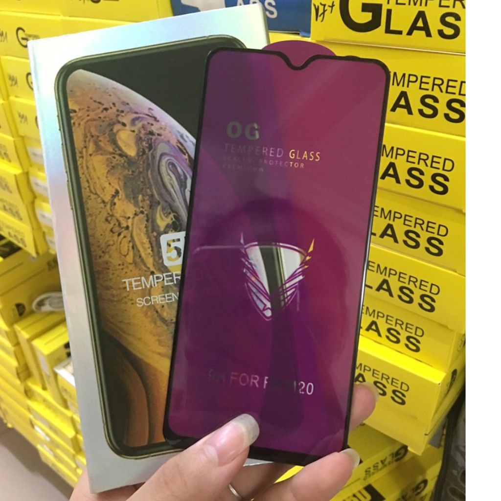 [ Hót Hót } Kính Full màn hiệu OG Khoan không vỡ cho Galaxy A20/ A30/M20/ M10