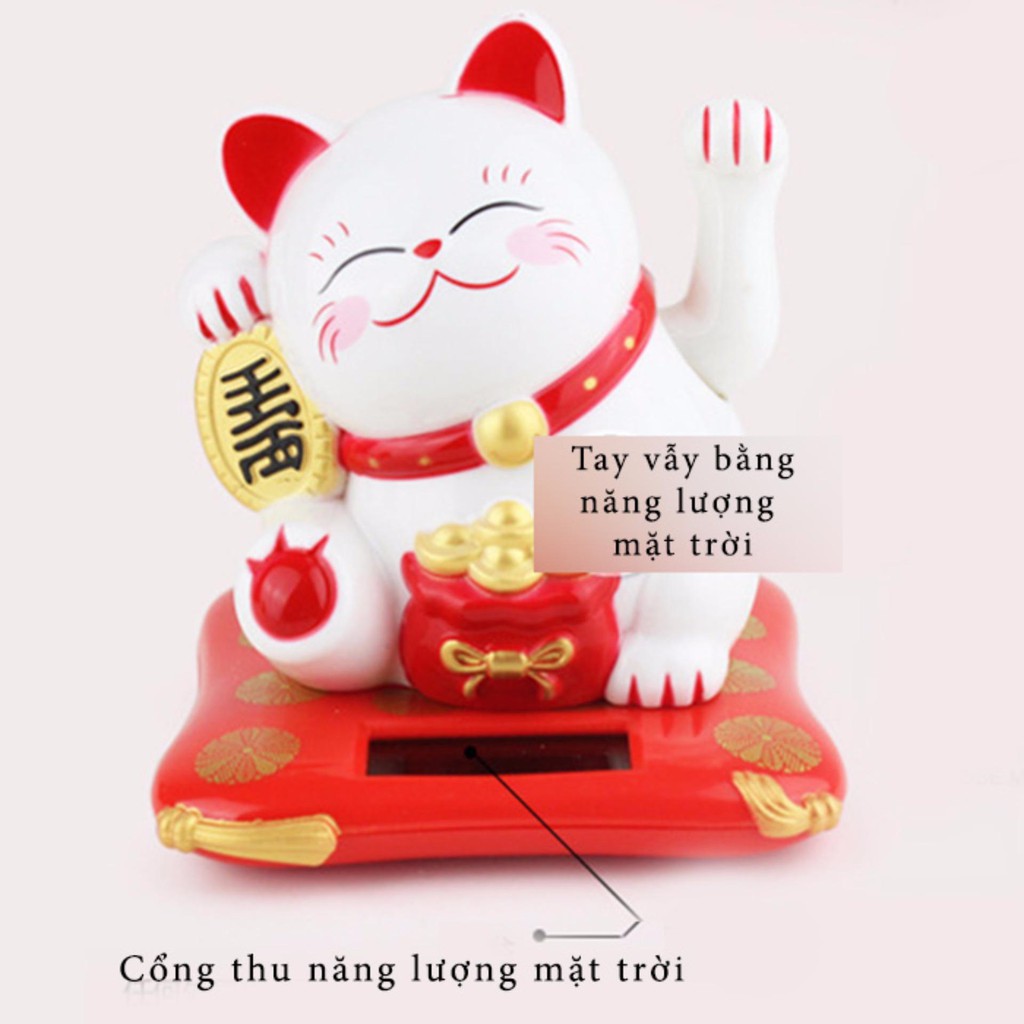 Mèo Thần Tài Vẫy Tay Chiêu Tài Lộc May Mắn Sử Dụng Năng Lượng Mặt Trời
