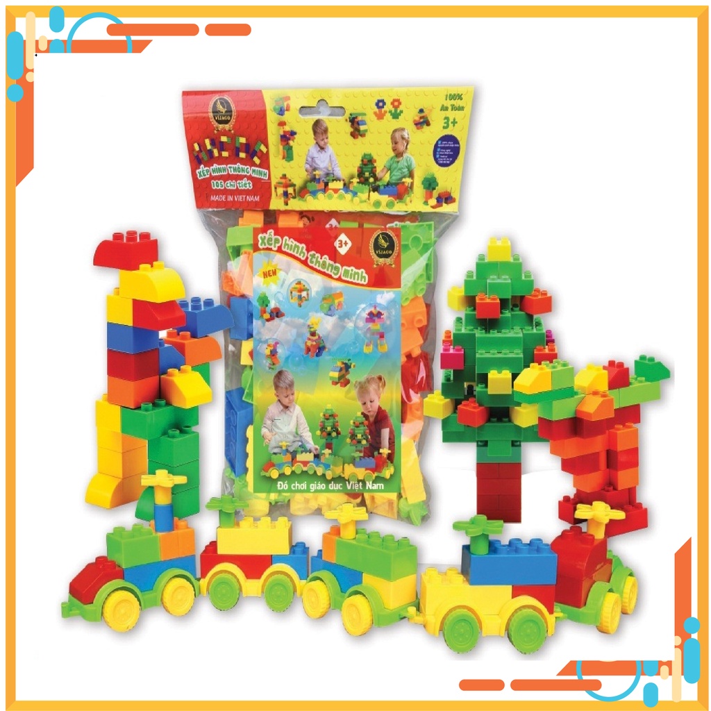 Đồ Chơi Xếp Hình Lắp Ráp Thông Minh 105 Chi Tiết Giúp Bé Phát Triển Tư Duy Trí Tuệ
