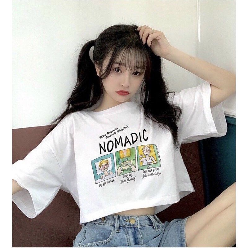 Croptop nữ 💥FREESHIP💥 Áo crop Nomadic form rộng siêu xinh [ao thun]