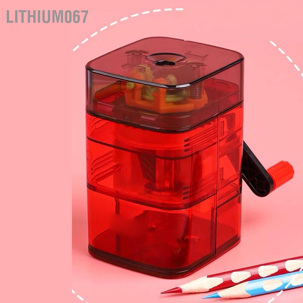 Lithium067 Thủ công Dụng cụ mài bút chì Tự động cho ăn bằng tay Cấu trúc rõ ràng Nhựa kim loại Máy cầm
