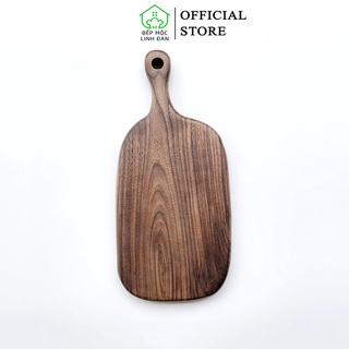 Thớt Khay Gỗ Óc Chó Nguyên Tấm Có Tay Cầm [CTL502] HAHANCO Size 35cm x 16cm