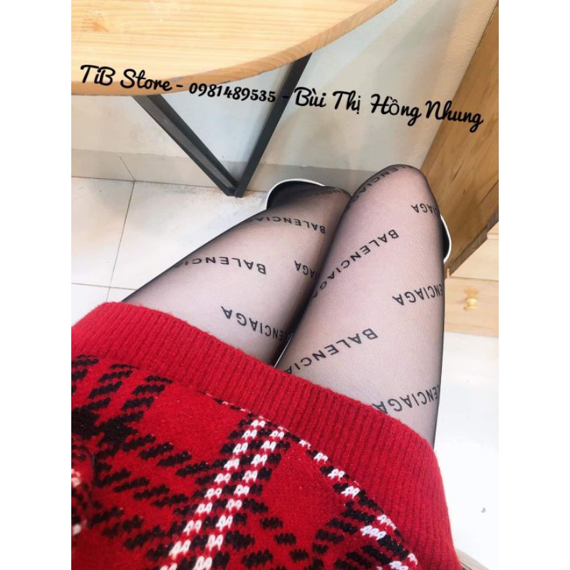 Quần tất in chữ