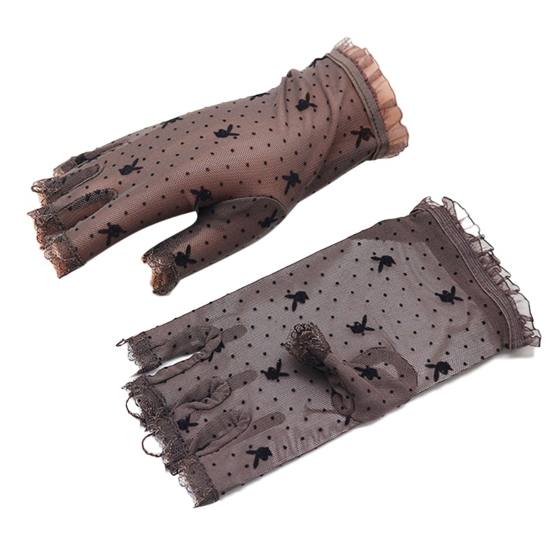 Găng Tay Ren Hở Ngón Xinh Xắn Cho Nữ