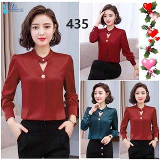 Áo Kiểu Sơ Mi Phi Cao Cấp Tay Dài TH435