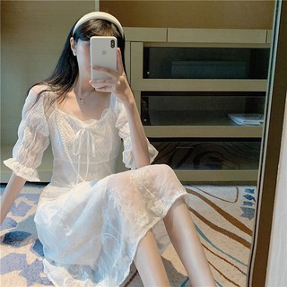 Đầm Ren Tay Ngắn Thời Trang Dành Cho Nữ